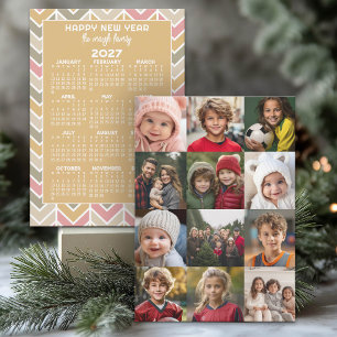 12-Foto-Collage 2-seitiger Neujahrskalender Feiertagskarte