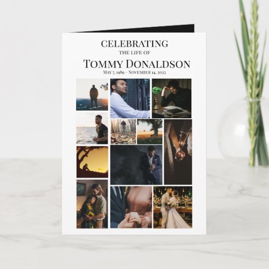 12 Foto Collage Beerdigungskarte Karte (Vorderseite)