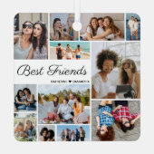 12 Foto Collage Best Friends Forever C Ornament Aus Metall (Rückseite)