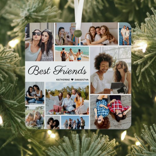 12 Foto Collage Best Friends Forever C Ornament Aus Metall (InSitu)