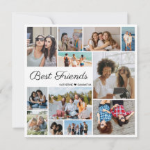 12 Foto Collage Best Friends Forever Flat Card
