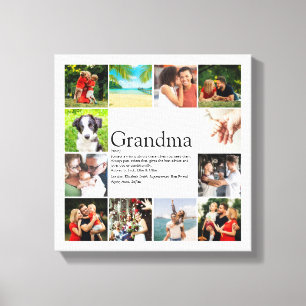 12 Foto Collage Best Granny Großmutter Definition Leinwanddruck