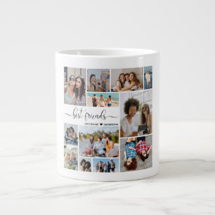 12 Foto-Collage Beste Freunde Fügen Sie Ihre Namen Jumbo-Tasse