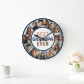 12 Foto-Collage-Bester-Opa-aller-Zeiten Große Uhr (Zuhause)
