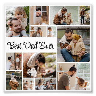 12 Foto-Collage Bester Vater Aller Zeiten Foto-Ver Fotodruck