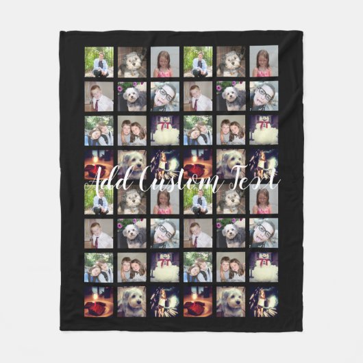 12 Foto Collage CAN EDIT Hintergrundfarbe Fleecedecke (Vorderseite)