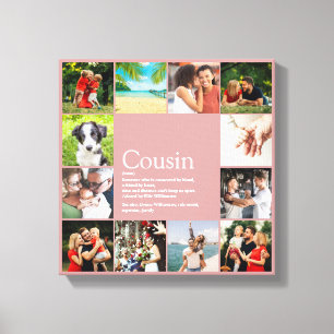12 Foto-Collage Cousin Definition Staubrose Pink Leinwanddruck