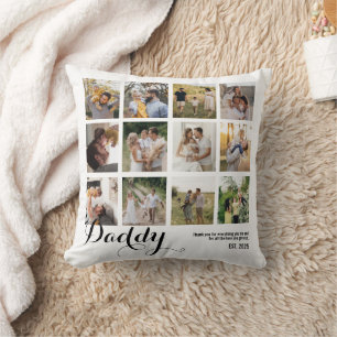 12-Foto-Collage Daddy-Bilder Erinnerungsstück Kissen