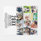 12 Foto Collage Family Year in Review Modern Fleecedecke (Vorderseite (Horizontal))