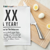 12 Foto Collage Family Year in Review Modern Geschirrtuch (Viertel Falte)