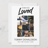 12 Foto Collage Forever Loved Beerdigung Programm (Vorderseite)