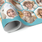 12 Foto Collage - Funky hexagon Honeycomb Muster Geschenkpapier (Rolleneckpunkt)