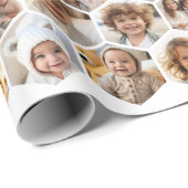 12 Foto Collage - Funky hexagon Honeycomb Muster Geschenkpapier (Rolleneckpunkt)