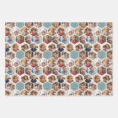 12 Foto Collage - Funky hexagon Honeycomb Muster Geschenkpapier Set (Vorderseite 2)