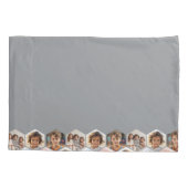 12 Foto Collage - Funky hexagon Honeycomb Muster Kissenbezug (Rückseite)