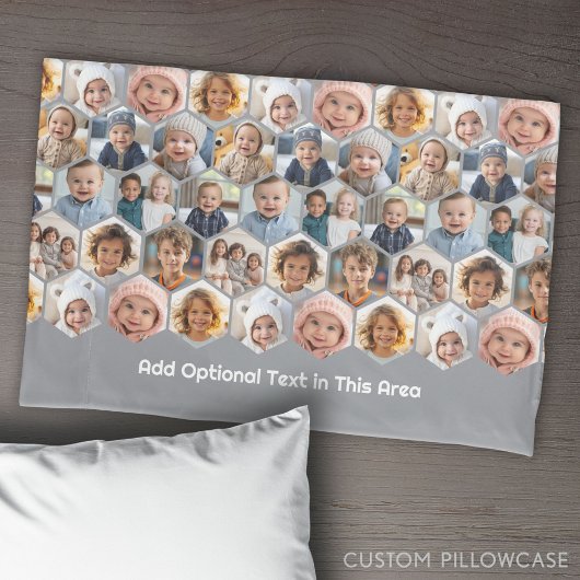 12 Foto Collage - Funky hexagon Honeycomb Muster Kissenbezug