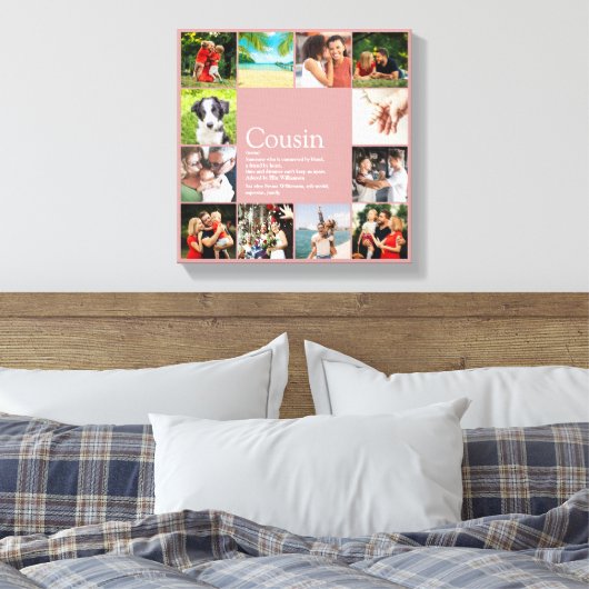 12 Foto Collage Girly Pink Cousin Definition Leinwanddruck (Insitu (Schlafzimmer))