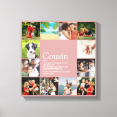 12 Foto Collage Girly Pink Cousin Definition Leinwanddruck (Vorderseite)