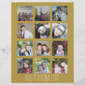12 Foto Collage - Goldene Weihnachtskarte (Vorderseite)
