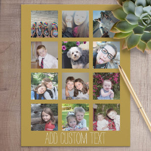 12 Foto Collage - Goldene Weihnachtskarte