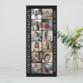 12 Foto Collage Gratulation Graduate Ankündigung (Stehend Vorderseite)