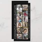 12 Foto Collage Gratulation Graduate Ankündigung (Vorne/Hinten)