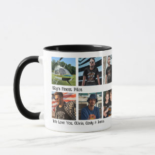 12 Foto-Collage 'Himmels bester Pilot' Modern Tasse