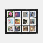 12 Foto-Collage Instagram quadratisches Fleecedecke (Vorderseite (Horizontal))