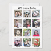 12 Foto-Collage Jahresrückblick - Name oben hinzuf Feiertagskarte (Vorderseite)