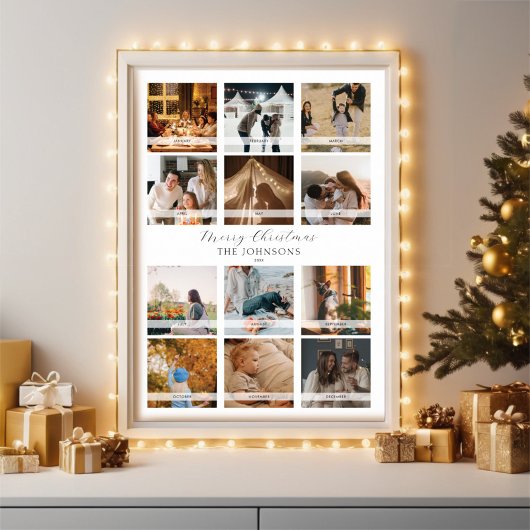12 Foto Collage Kalender Weihnachten Poster