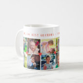 12 Foto Collage LIEBE für BEST GRANDMA Red Script Kaffeetasse (Vorderseite Links)