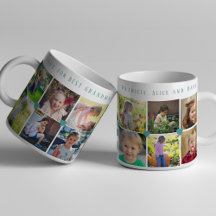 12 Foto Collage LIEBE für BEST GRANDMA sage grün