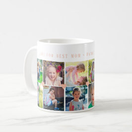12 Foto Collage LIEBE für BEST MAMA Schwarze Herze Kaffeetasse