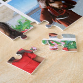 12 Foto Collage LIEBE für BEST VATER Red Script Puzzle (Seite)