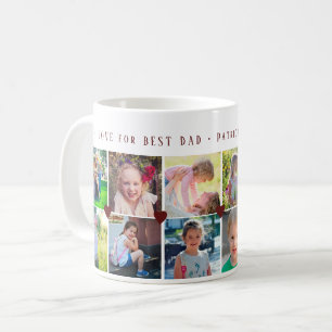 12-Foto-Collage LIEBE für den BESTEN VATER burgund Kaffeetasse