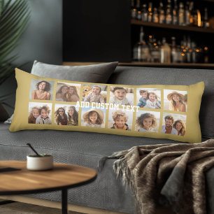 12-Foto-Collage mit goldenem Hintergrund Seitenschläferkissen