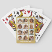 12-Foto-Collage mit goldenem Hintergrund Spielkarten (Rückseite)