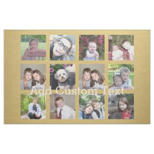 12-Foto-Collage mit goldenem Hintergrund Stoff