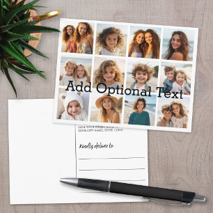12-Foto-Collage mit modernem weißen Hintergrund Postkarte