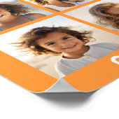 12-Foto-Collage mit orangefarbenem Hintergrund Poster (Ecke)