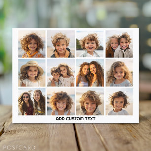 12-Foto-Collage mit weißem Hintergrund Postkarte