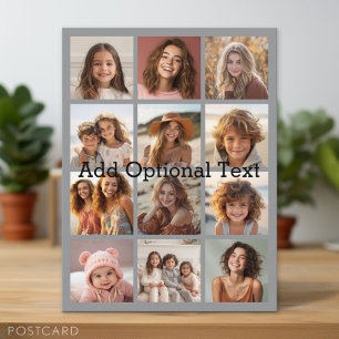 12-Foto-Collage - modernes Raster mit individuelle Postkarte