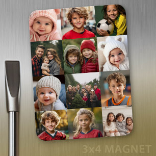 12 Foto-Collage - Nur quadratisch zugeschnittene F Magnet