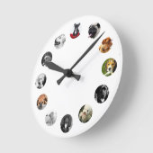 12 FOTO Collage Pet Gedenkfeier des Lebens Runde Wanduhr (Winkel)