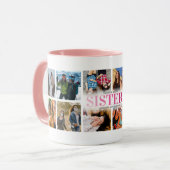 12 Foto Collage Pink Sisters Tasse (Vorderseite Links)
