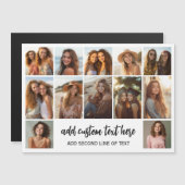 12-Foto-Collage-Raster - 2 Textfelder - Magnet (Vorne/Hinten)