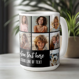 12-Foto-Collage-Raster - 2 Textfelder - schwarz we Kaffeetasse