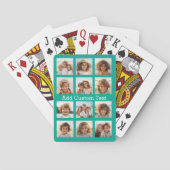 12 Foto-Collage - Smaragdgrün und benutzerdefinier Spielkarten (Rückseite)