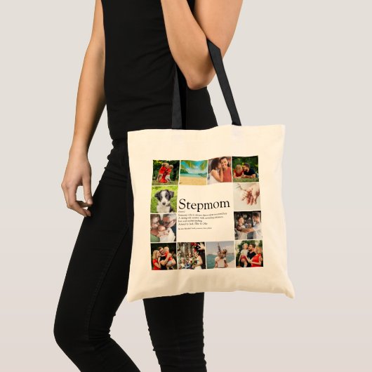 12 Foto Collage Stepama, Stepmutter Definition Tragetasche (Vorderseite (Produkt))