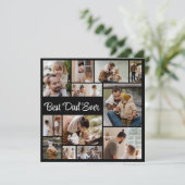 12 Foto Collage Vatertag Bester Vater je Karte (Stehend Vorderseite)
